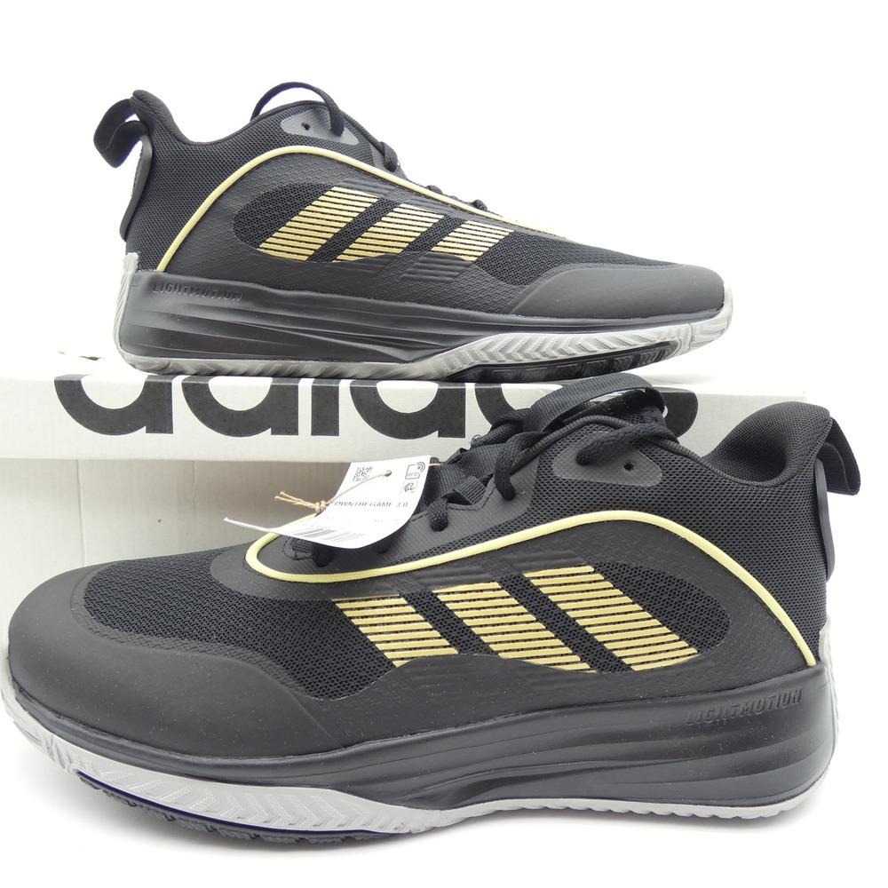 Adidas Ownthegame 3.0 Mens Basketball Shoes Black Gold IF4566 Size 11